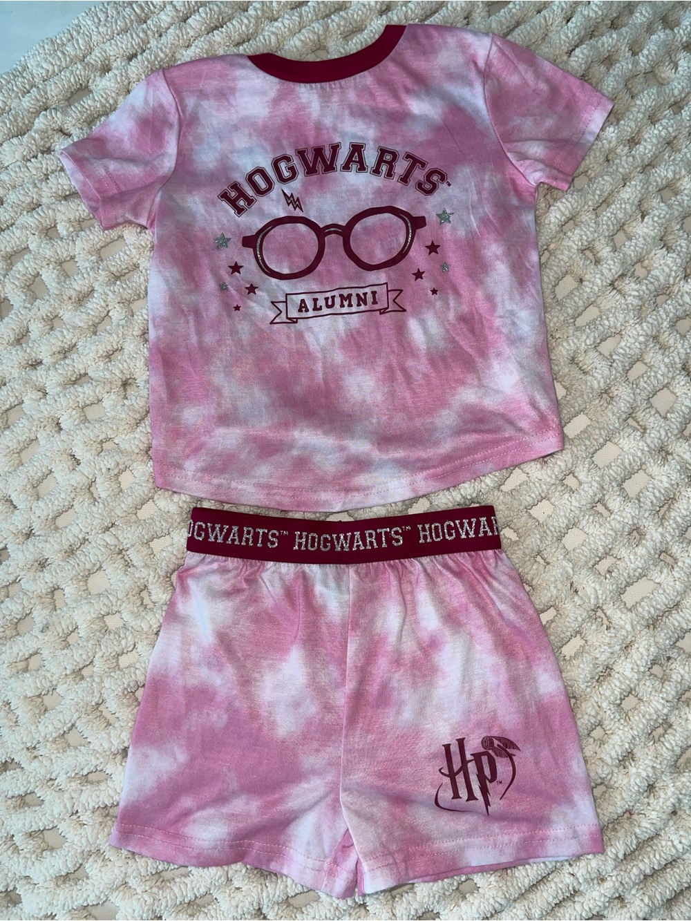🎀 Harry Potter Kids Pink Tie-Dye Pajama Set Size5T 🎀
